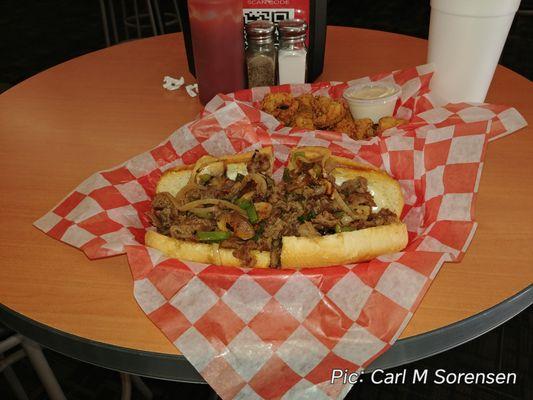 Cheesesteak and mushrooms