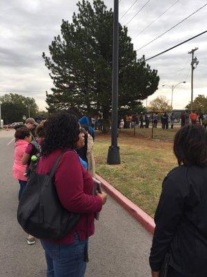 Voting today People are lined up for blocks, stood in line at 9:08am....