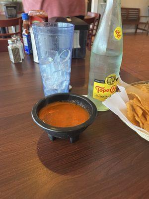 Steaming salsa and chips