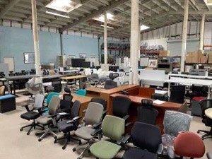 Chairs, electric desks, reception station