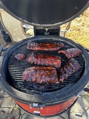 Results of 2.5 hours of smoking (Baby back ribs)