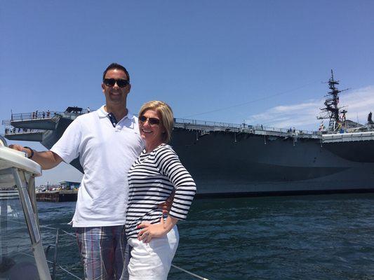 Sailing next to the Midway museum ship