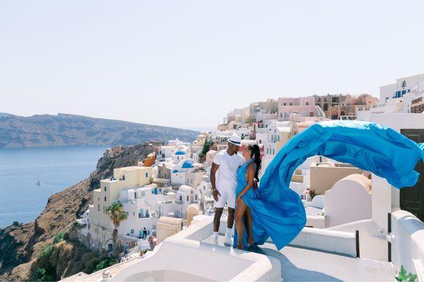 Santorini flyaway photoshoot