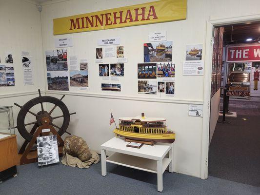 Steamboat "Minnehaha" exhibit.