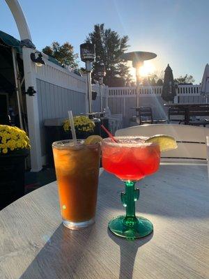 Long Island iced tea and margarita