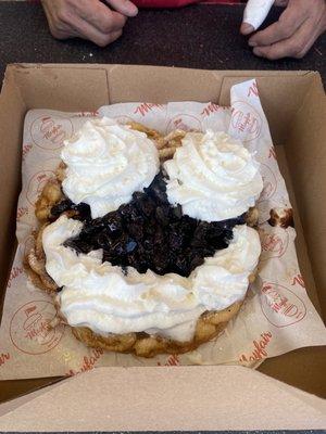 Delicious Cookies and Cream Funnel Cake. Staff is so warm and friendly, too!