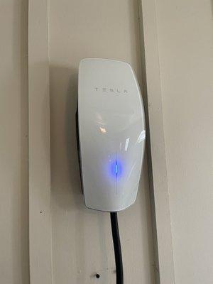 Hardwired Tesla charger installed by Apollo