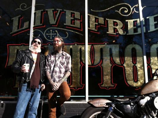 Live Free owner Jason Kelly with his father Rod Kelly