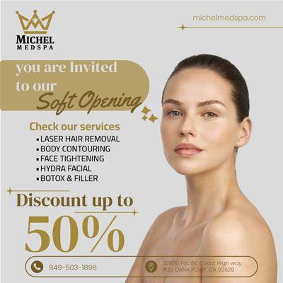 Limited-time offer--book now and enjoy  +1 (949) 503-1898
 Facials, Laser Hair Removal, Fat Loss, Body Contouring, Microneedling, Botox