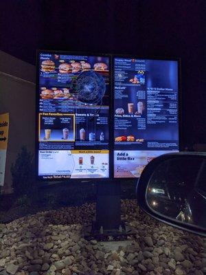 This screen has been damaged for several months. Hopefully everyone knows what they want without looking at the menu.