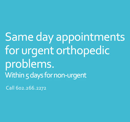 AZBSC Orthopedics offers same day appointments