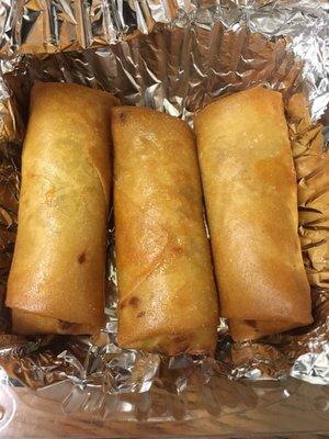 Veggie spring rolls are bigger than the average.