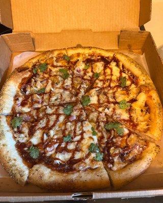 BBQ chicken pizza.