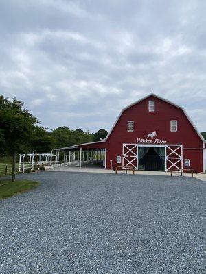 Front and patios of venue