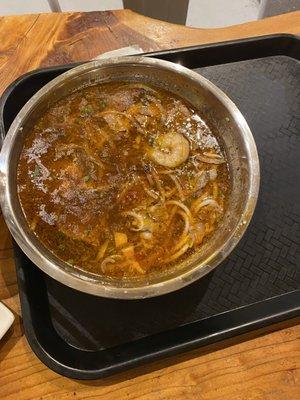 Spicy Beef Pho with shrimp no Pork Sausage