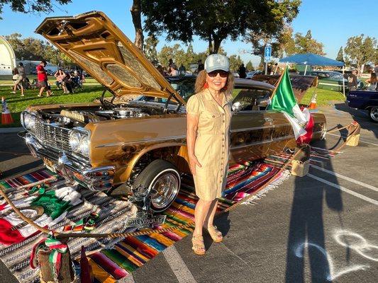 Amazing Mexican memorabilia art work on an old classic Impala if I remember correctly.