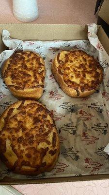 Dried crusty cheesy bread