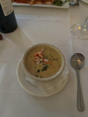 Lobster and corn chowder