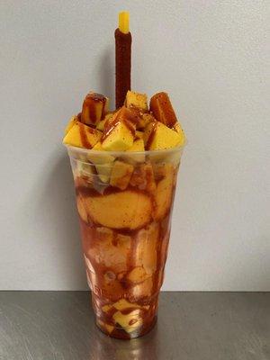 Mangoneada(mango ice cream with mango, Chamoy and tajin)