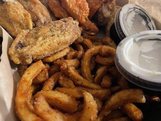 Wings and fries