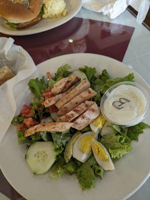 Grilled chicken cobb salad with blue cheese