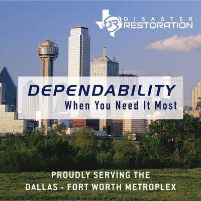 Texas disaster restoration is proudly serving the Dallas - Fort Worth Metroplex