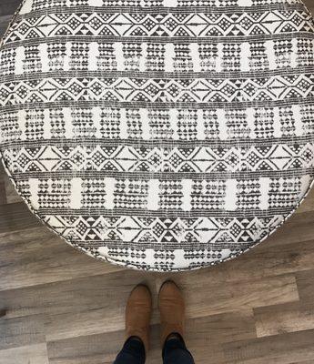 36" round custom ottoman