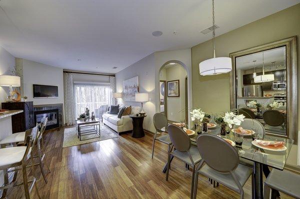 The Bowen apartments living/dining area