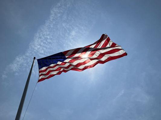 Beautiful flag at the fort m, flying in the wind!