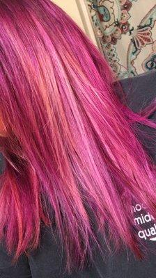 Metallic purple and lighter highlights