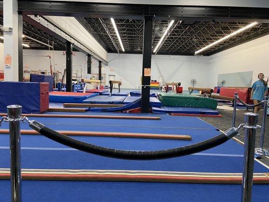 Inside gymnastics studio