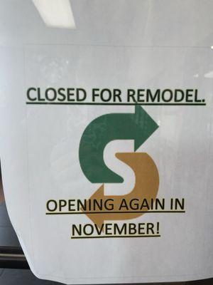 It is currently closed for remodeling