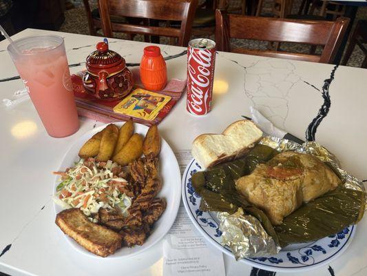 Nacatamal ,maduros queso frito chancho.The only restaurant in Washington I can have Nicaraguan food and it was delicious