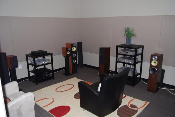 Listening room featuring B&W speakers