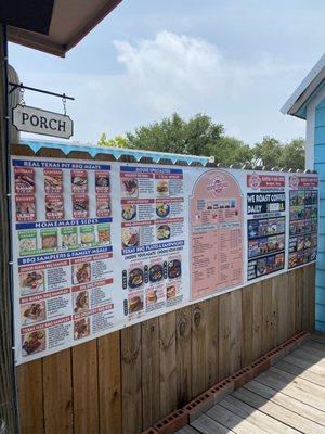 Outside menu