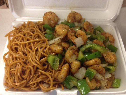 SALT & PEPPER SHRIMP WITH LO MEIN