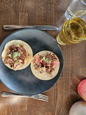 Ahi tuna tacos and crisp cider.