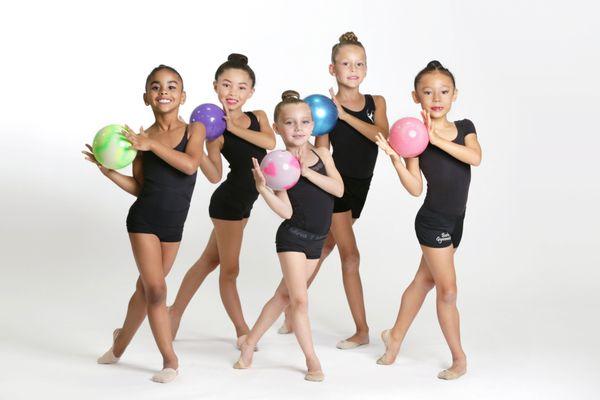 Rhythmic Gymnastics Group Routine with Ball Apparatus