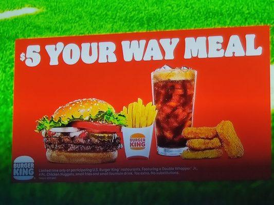 See this Nationally Advertised ad? Would you believe Burger King restaurants ain my area are NOT honoring it! How dishonest.