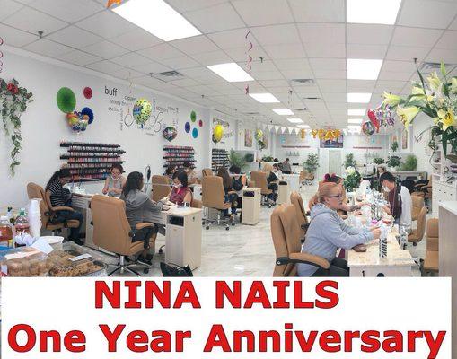 THANK YOU ALL THE CUSTOMER COMING TO NINA NAILS TO MAKING IT SUCCESSFUL !!!!
Happy One Year Anniversary !!!