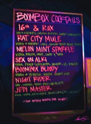 Cocktail menu