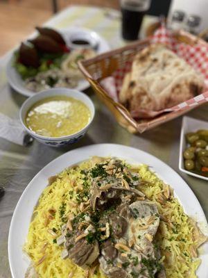 Mansaf with the yogurt sauce