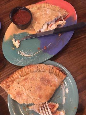 Calzone with pepperoni and meatballs - FABULOUS!