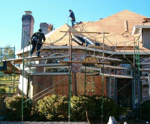 Our professionally traing Portland roofers installing a complete re-roof.