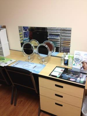 Contact lens training area