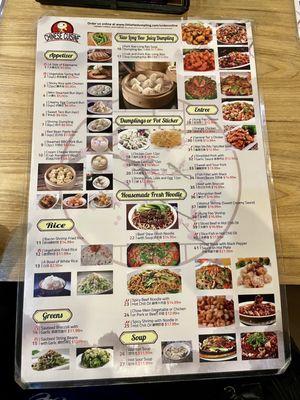 The menu