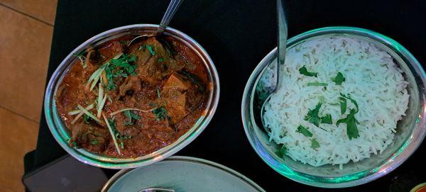 Tender and Spicy Goat Curry and Rice