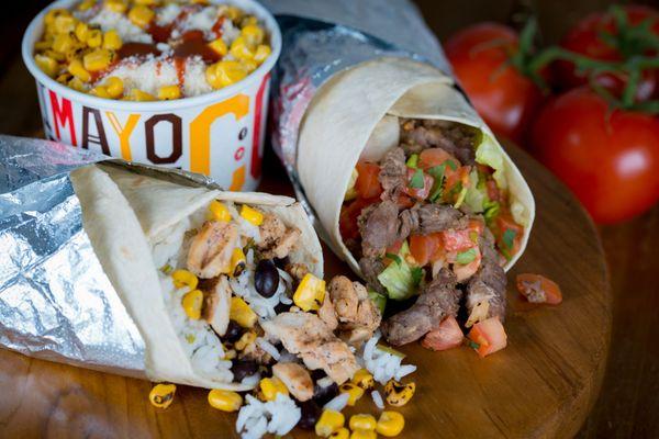 Burritos & Chimayo Corn