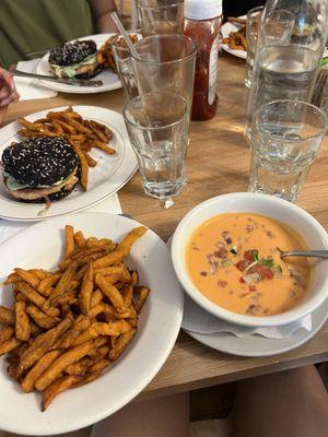 Gazpacho & sweet potato fries