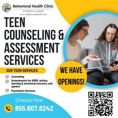 Teen counseling and assessment services